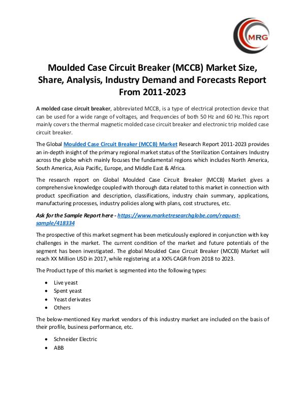 Moulded Case Circuit Breaker (MCCB) Market Size, S