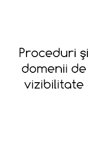 Proceduri şi Domenii de vizibilitate