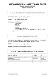 Grooming MSDS