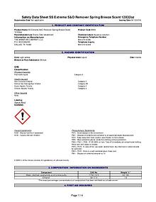 Cleaning & Odour Remover MSDS