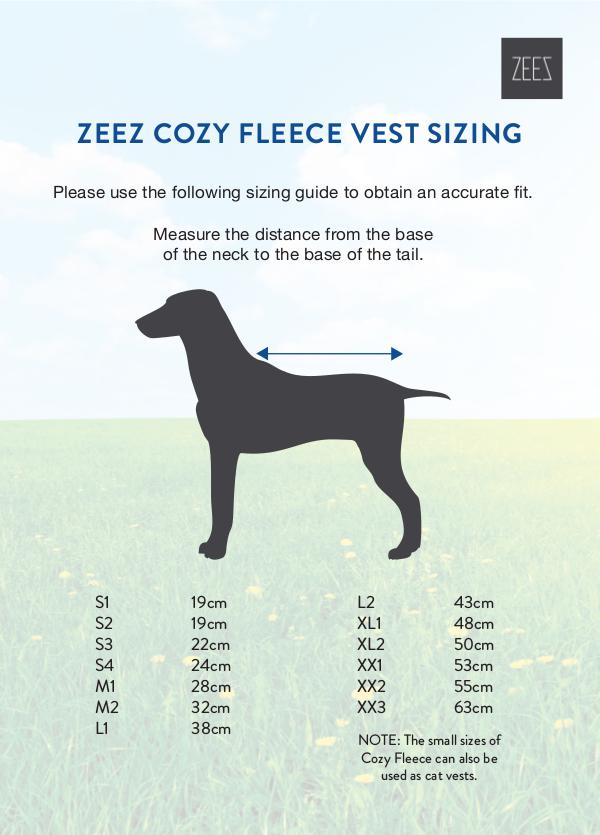 ZEEZ COZY FLEECE VEST SIZING