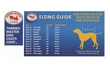 Coats, boots, halters, thunder shirts, Zen Dog, etc sizing guides