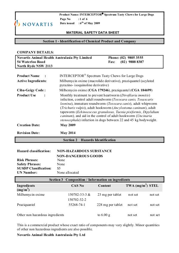 Vet Lines MSDS INTERCEPTOR® Spectrum Tasty Chews for Large Dogs