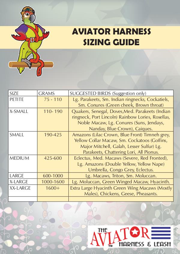 AVIATOR HARNESS SIZING GUIDE