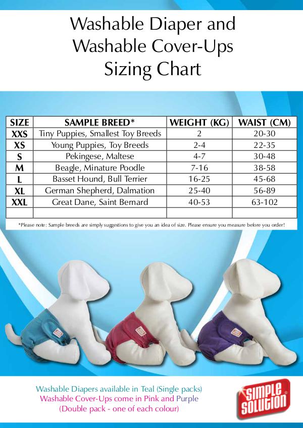 Washable Diaper and Washable Cover-Ups SizingChart