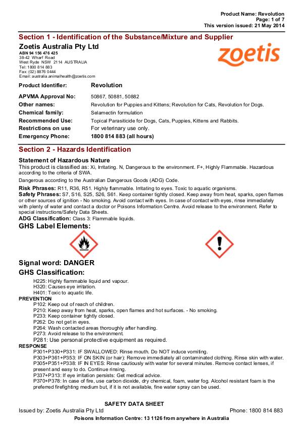 Revolution MSDS