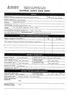 Bio-Groom MSDS