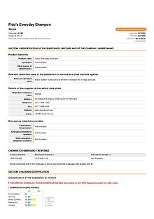 Fido's Grooming MSDS