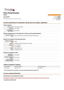 Fido's Grooming MSDS