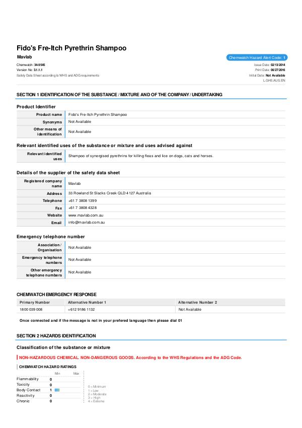 84-FP5010 - Pyrethrin Shampoo