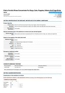 Fido's Grooming MSDS