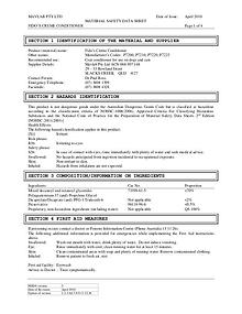 Fido's Grooming MSDS