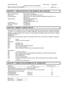 Fido's Grooming MSDS