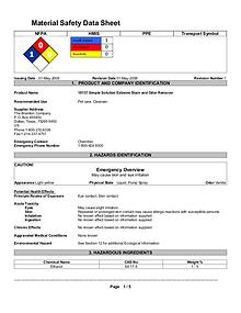 Cleaning & Odour Remover MSDS