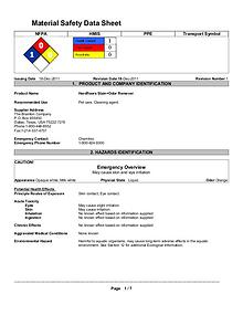 Cleaning & Odour Remover MSDS