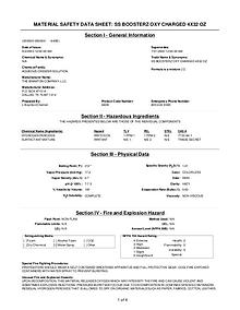 Cleaning & Odour Remover MSDS