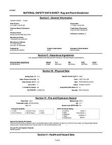 Cleaning & Odour Remover MSDS