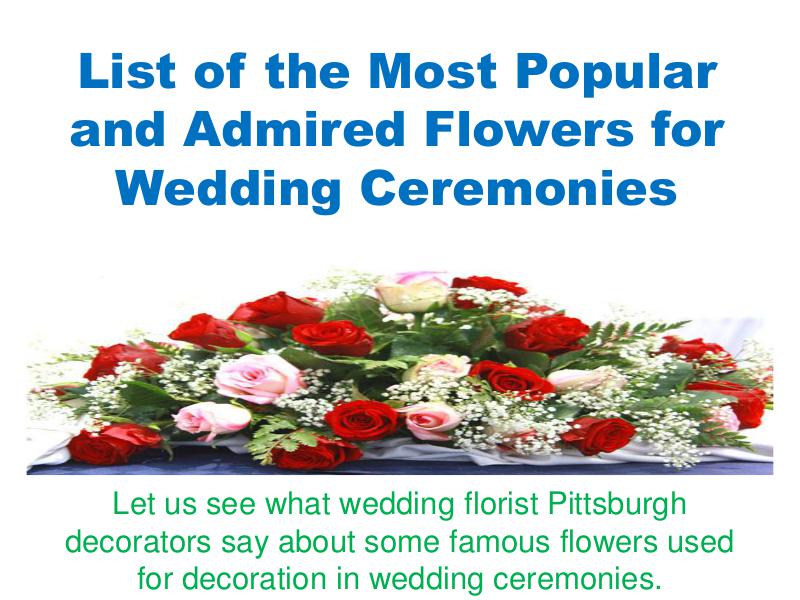 List of the Most Popular and Admired Flowers for Wedding Ceremonies 1