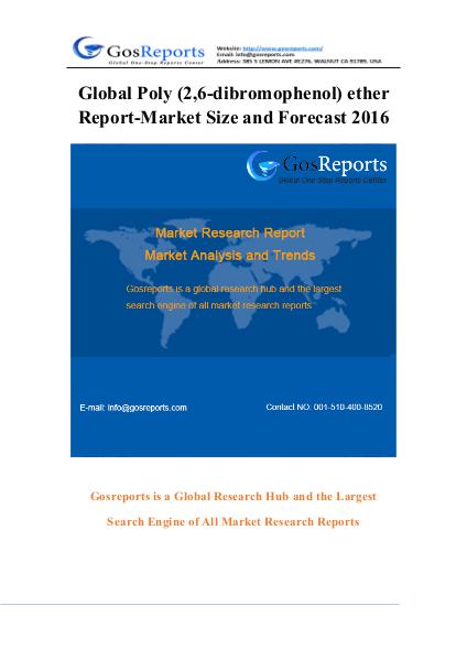 Global Torque Measurement Instruments Industry 2016 Market Research R Global Poly (2,6-dibromophenol) ether Market Resea