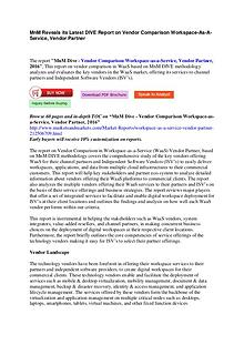 MnM DIVE - Vendor Comparison Workspace-as-a-Service, Vendor Partner,