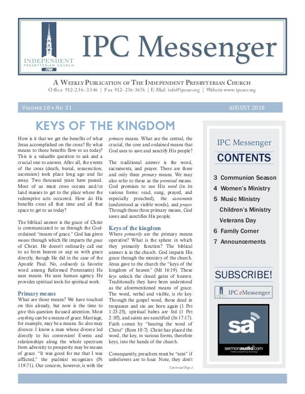 August 2018 Messenger