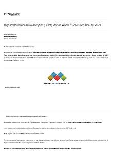 High Performance Data Analytics Market worth 78.26 Billion USD by 202