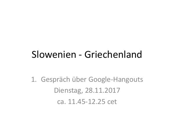 Slowenien-Griechenland: 1. Treffen, Kennenlernen und Kahoot Slowenien - Griechenland 1. Gespräch