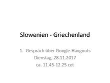 Slowenien-Griechenland: 1. Treffen, Kennenlernen und Kahoot