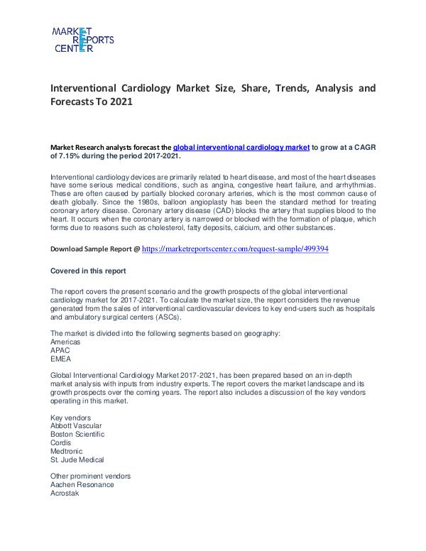 Interventional Cardiology Market Growth, Price, Demand and Forecasts Interventional Cardiology Market