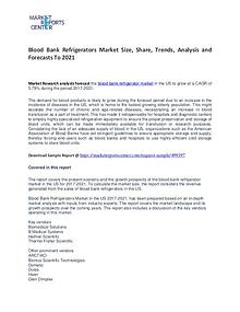 Blood Bank Refrigerators Market Growth, Price, Demand and Forecasts