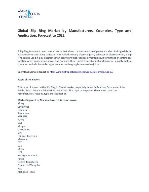 Slip Ring Market 2017-2022 Slip Ring Market 2017-2022