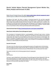 Electric Vehicle Battery Thermal Management System Market 2017