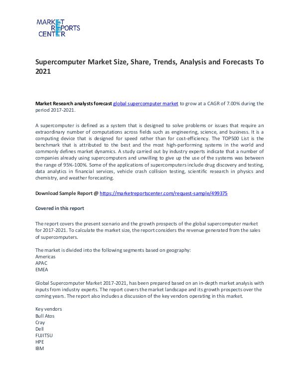 Supercomputer Market Size, Share, Trends, Analysis and Forecasts Supercomputer Market