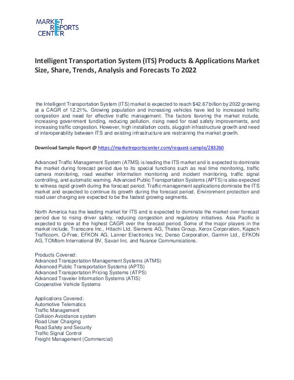 Intelligent Transportation System Market Size, Share and Forecast Intelligent Transportation System Market