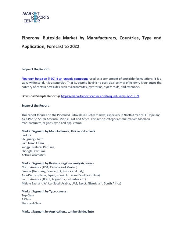 Piperonyl Butoxide Market Trends, Size, Share and Forecast Piperonyl Butoxide Market