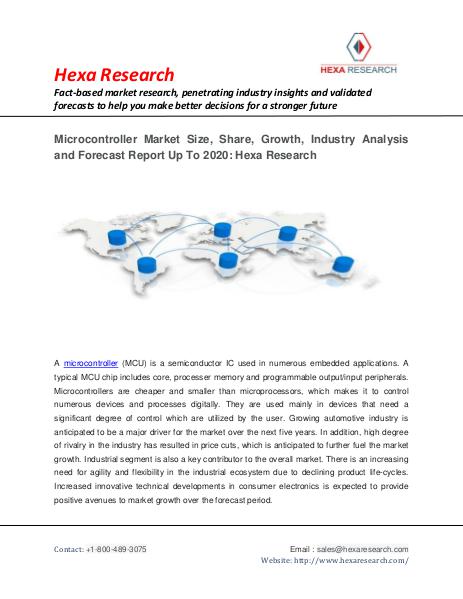 Microcontroller Market Research Report Up To 2020