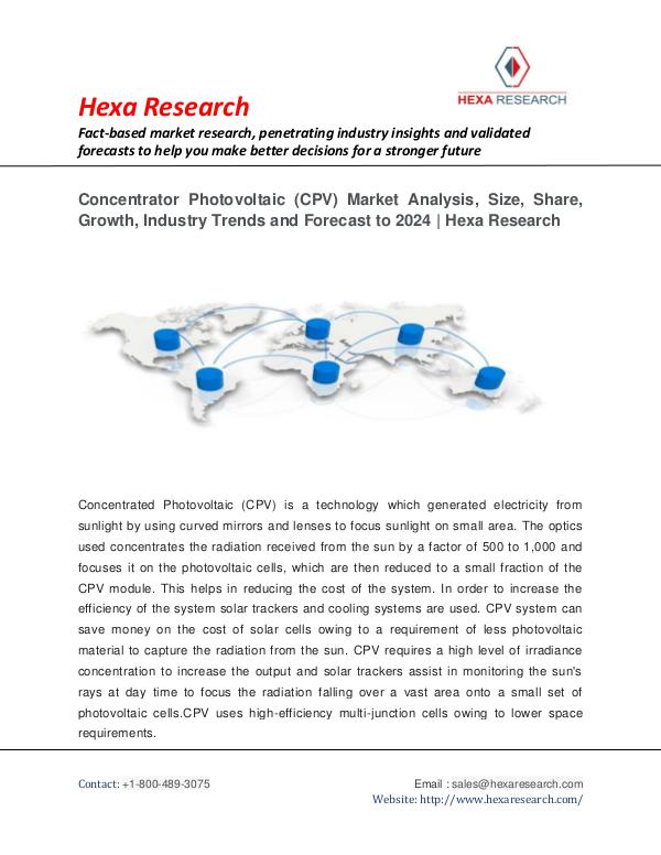 Renewable Energy Concentrator Photovoltaic (CPV) Market Analysis