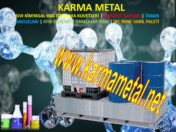 KARMA METAL Asit havuzu platformlari Sizinti kacak durdurucu paletler asit stoklama paleti