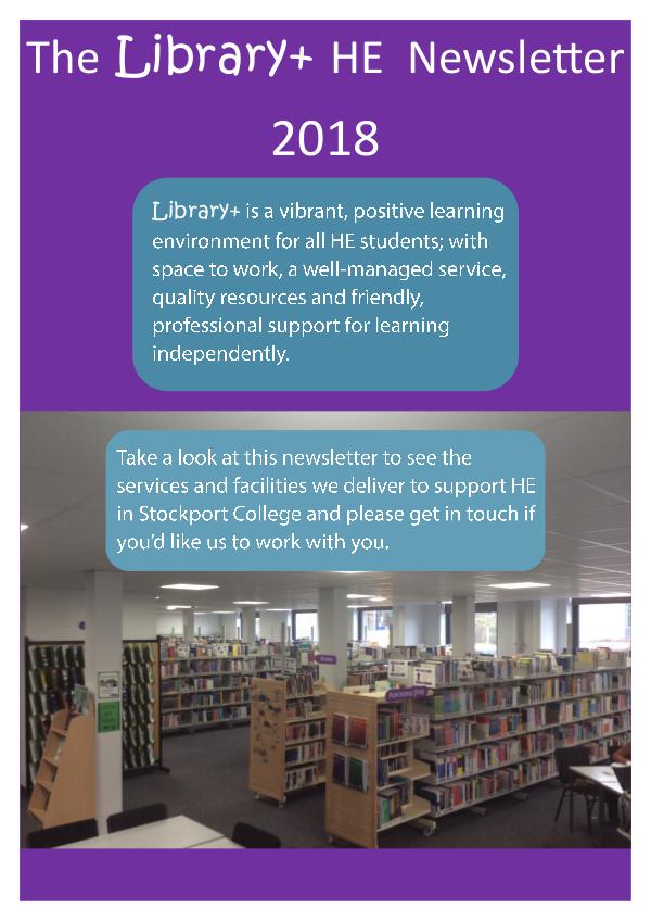 Library+ HE Newsletter 17/18 HE Newsletter