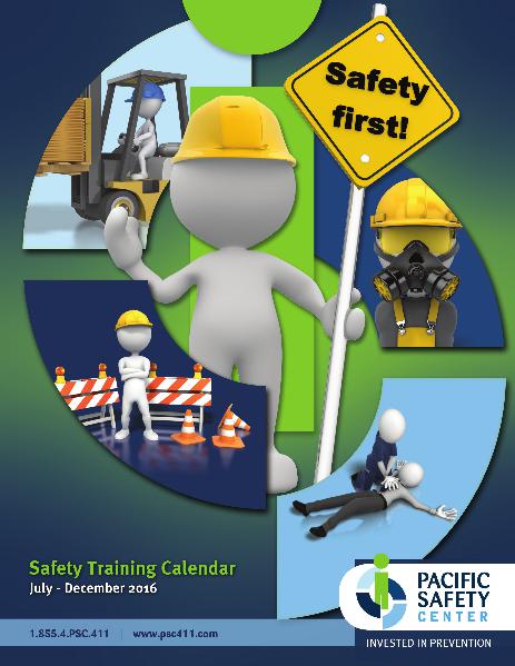 Pacific Safety Training Calendar Jul-Dec 2016 Jul-Dec 2016