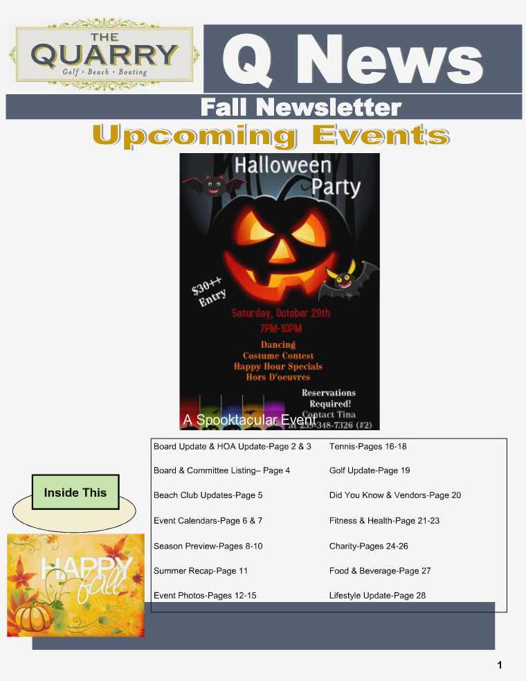 Fall Newsletter Fall Newsletter