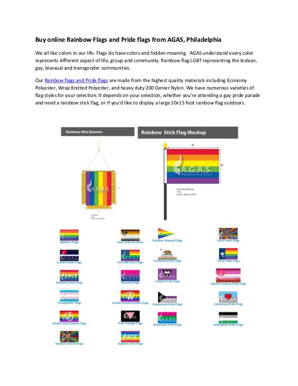 Different types of Rainbow Flags and Pride flags to choose Buy online Rainbow Flags and Pride flags from AGAS