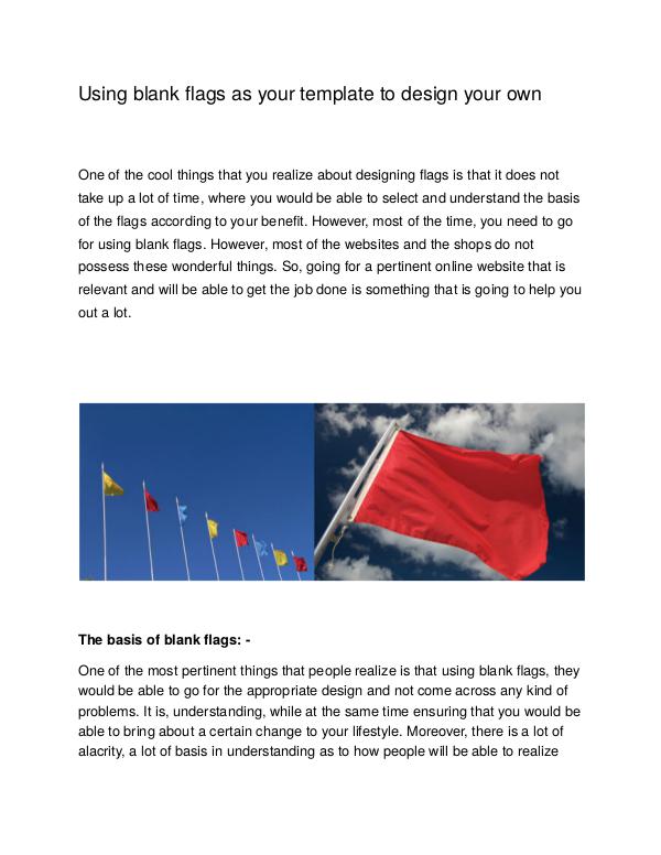 Using blank flags as your template to design your own Using blank flags as your template to design your