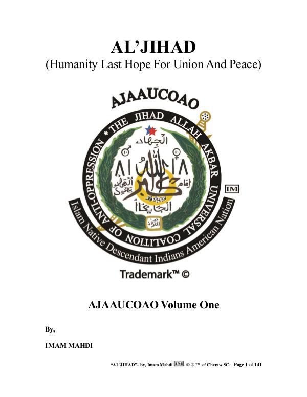 AL'JIHAD : Humanity Last Hope For Union And Peace AL'JIHAD Humanity Last Hope For Union And Peace