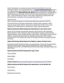 Worldwide Sodium Bicarbonate Market Analysis and Forecasts Till 2022