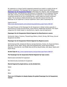 Passenger Car Air Suspension Market Analysis and Forecasts To 2022