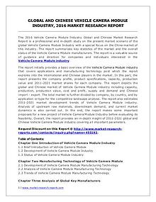 Vehicle Camera Module Industry Current Market Dynamics Forecasts 2021