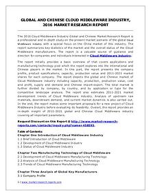 Cloud Middleware Market Analysis and Industry Share Forecasts to 2021