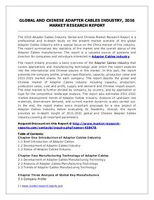 Global and Chinese Adapter Cables Market Analysis and Forecasts 2021