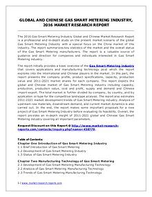 Gas Smart Metering Market Analysis and Forecasts 2016 to 2021